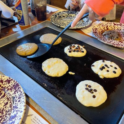Cook your own pancakes the Old Sugar Mill.